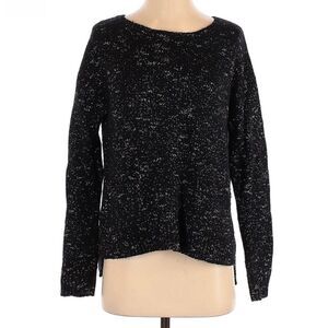 Halogen Black silver Zip Up Scoop Neck Sweater Size M